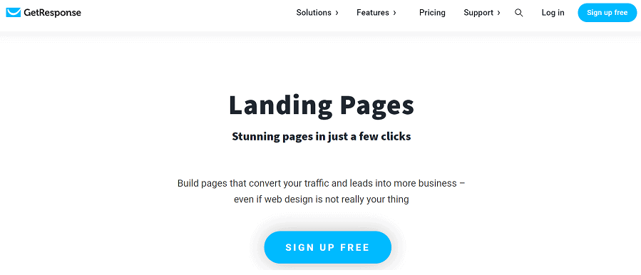 GetResponse landing page tool