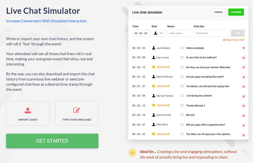 EverWebinar Live Chat Simulator